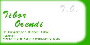 tibor orendi business card